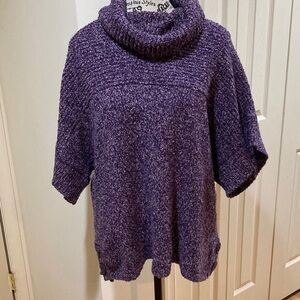 Coldwater Creek Purple Marled Knit Shortsleeved Turtleneck Size S / M